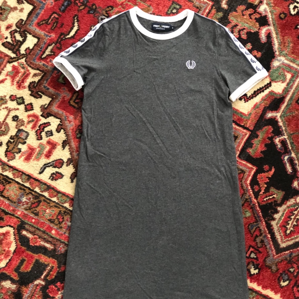 Fred Perry Ringer Taped T shirt dress UK 6 women’s Mod Oi! - Picture 6 of 11